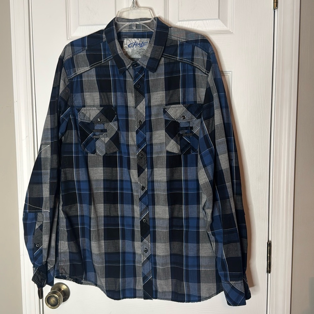 CHALC Men's Button-down Long Sleeve shirt - Size XXL